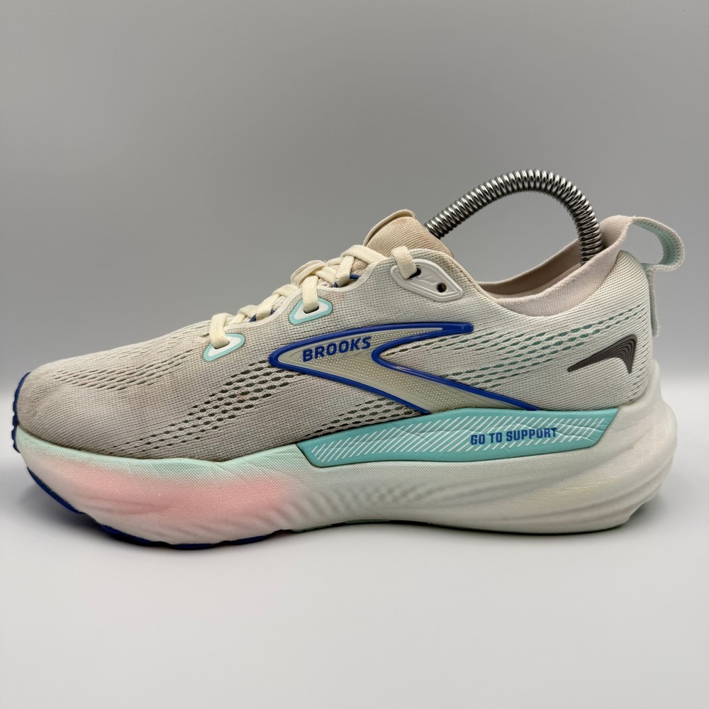 Brooks Glycerin GTS 22 White Blue Running Athletic Shoes Sneaker Womens Size 7.5 - Picture 3 of 10